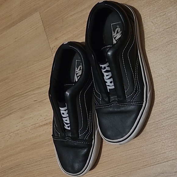 Vans x Karl Lagerfeld Old Skool Laceless Leather Platform Sneakers - Picture 4 of 8